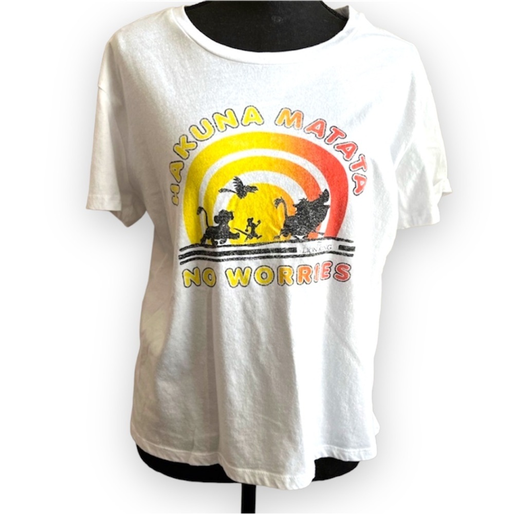 DISNEY the lion king Hakuna Matata white short sleeve Crewneck T-shirt